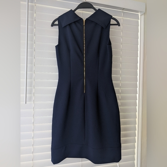 American Living Formal / Business Midi Tailored Shift Dress Navy Size 4 - Picture 3 of 11